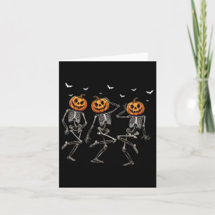 Tarjeta Disfraz de Esqueleto Bailando Calabaza de Hallowee