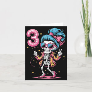 Tarjeta Disfraz de esqueleto para cumpleaños infantil 3 Ha