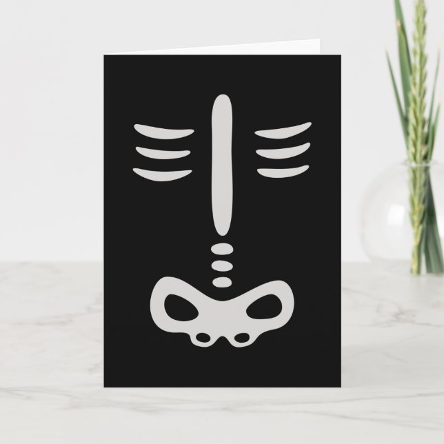 Tarjeta Disfraz de esqueleto para niños de Halloween (Anverso)
