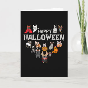 Tarjeta Disfraz de Frenchie Feliz Halloween Bulldog Francé