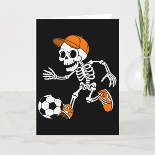 Tarjeta Disfraz de fútbol de esqueleto divertido para homb
