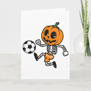 Tarjeta Disfraz de fútbol esqueleto calabaza Halloween B