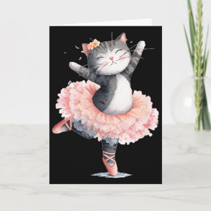 Tarjeta Disfraz de gato con tutú de baile para amantes de