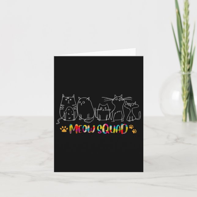 Tarjeta Disfraz de gato de Meow Squad Halloween (Anverso)