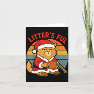 Tarjeta Disfráz de gato lleno de basura Navidad Disfraz de