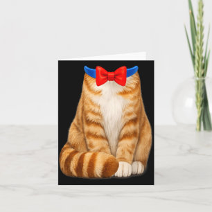 Tarjeta Disfraz de gato naranja lazo de gato atigrado lind
