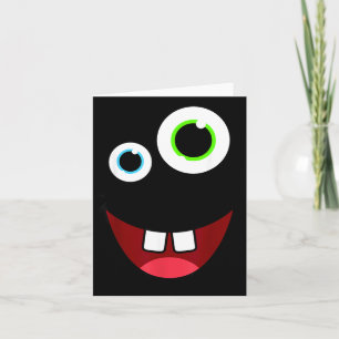 Tarjeta Disfraz de grupo de cara de monstruo tonto diverti