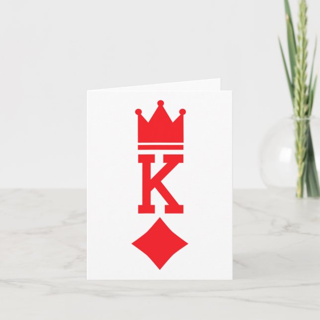 Tarjeta Disfraz de Halloween con cartas de juego de Rey de (Anverso)