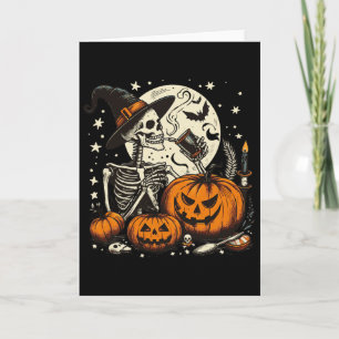 Tarjeta Disfraz de Halloween de calabaza de esqueleto bebe