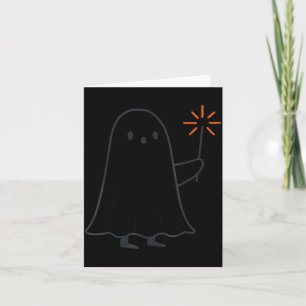 Tarjeta Disfraz de Halloween de fantasma espeluznante sost