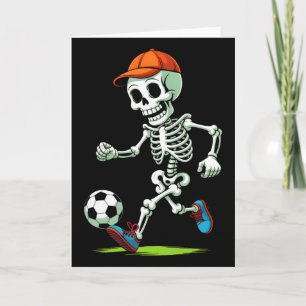 Tarjeta Disfraz de Halloween de fútbol de esqueleto divert