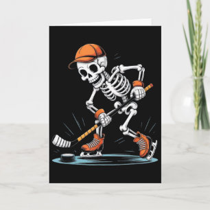 Tarjeta Disfraz de Halloween de hockey sobre hielo de esqu