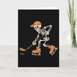 Tarjeta Disfraz de Halloween de hockey sobre hielo de esqu