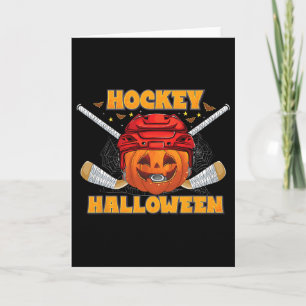 Tarjeta Disfraz de Halloween de jugador de hockey sobre hi
