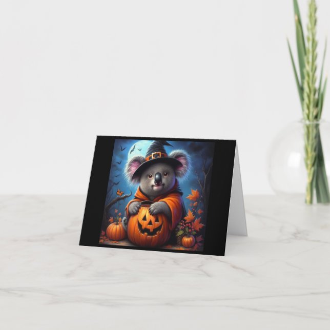 Tarjeta Disfraz de Halloween de Koala (Anverso)