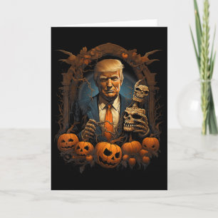 Tarjeta Disfraz de Halloween de Trump Espantoso Presidente