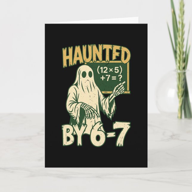 Tarjeta disfraz de Halloween embrujado  (Anverso)