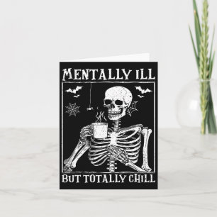 Tarjeta Disfraz de Halloween Enfermo Mental Pero Totalment