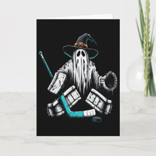 Tarjeta Disfraz de Halloween Fantasma de Portero de Hockey