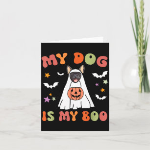 Tarjeta Disfraz de Halloween para Bulldog Francés Negro Pe