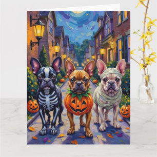 Tarjeta Disfraz de Halloween para Trick-or-Treat de Bulldo