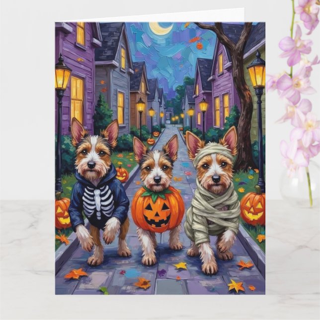 Tarjeta Disfraz de Halloween para trucos o trato de Biewer (Orquídea)