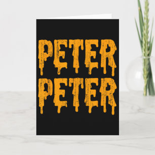 Tarjeta disfraz de Halloween Peter Pumpkin Eater