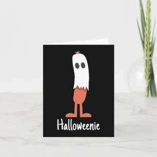 Tarjeta Disfraz de Hot Dog Fantasma Halloweenie Comida Div