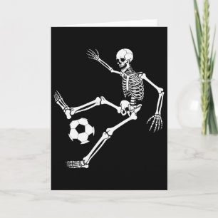 Tarjeta Disfraz de jugador de fútbol esqueleto entusiasta