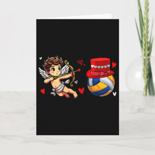 Tarjeta Disfraz de jugador de voleibol de San Valentín par