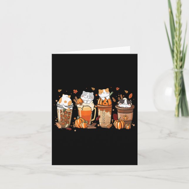 Tarjeta Disfraz De Latón De Especias De Calabaza Para Gato (Anverso)