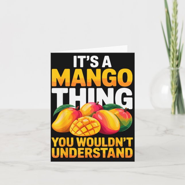 Tarjeta Disfraz de Mango para Hombres Mujeres Niños Amante (Anverso)
