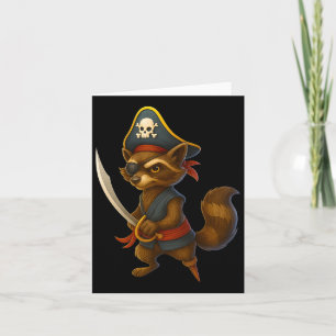 Tarjeta Disfraz de mapache pirata de Halloween espeluznant