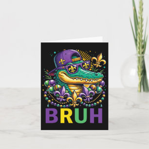 Tarjeta Disfraz de Mardigator Alligator Bruh Shirt Mardi G