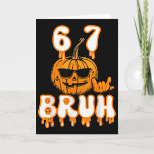 Tarjeta Disfraz de meme de Halloween 67 Brainrot para niño