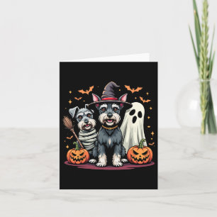 Tarjeta Disfraz de Miniature Schnauzer de Momia Bruja para