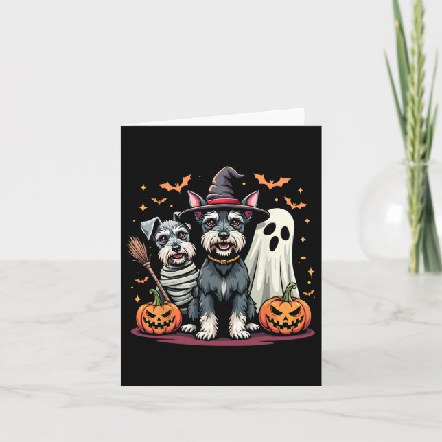 Tarjeta Disfraz de Mummy Witch para Schnauzer miniatura de (Anverso)
