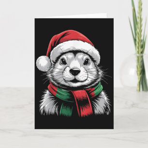 Tarjeta Disfraz de Navidad de Perro de la Pradera Santa So