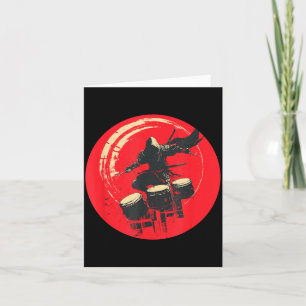 Tarjeta Disfraz de Ninja de Rock con Batería Genial para A