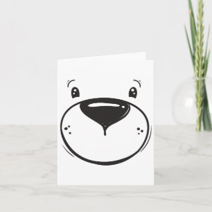 Tarjeta disfraz de niños oso polar cara de oso fresco zoo 