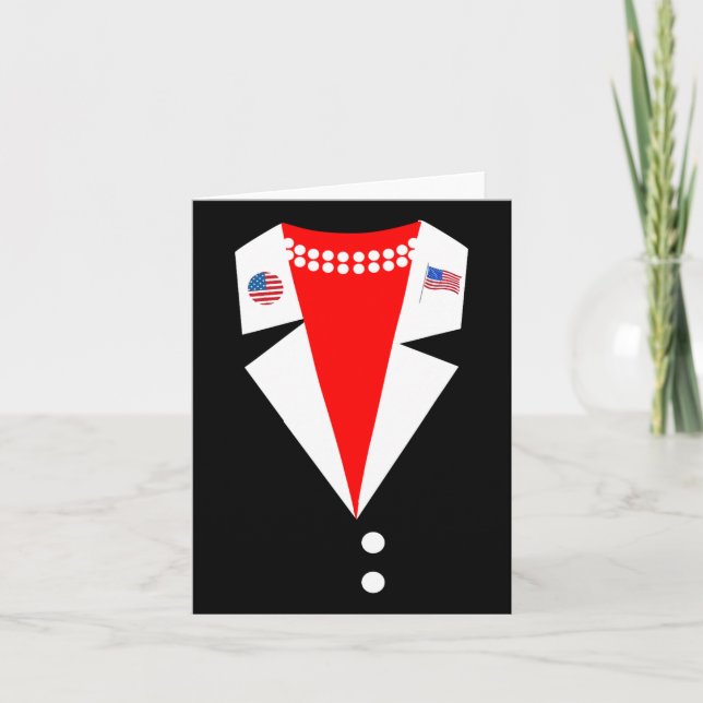 Tarjeta disfraz de pantalón de Kamala Harris fiesta femeni (Anverso)