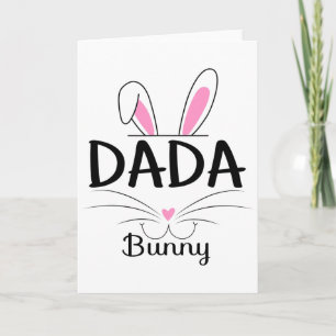 Tarjeta Disfraz de Pascua con gráfico de conejo Dada para