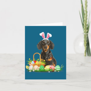Tarjeta Disfraz de Pascua de conejito de Pascua de dachshu