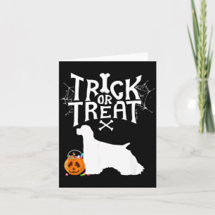 Tarjeta Disfraz de perro Spaniel para Halloween de Truco o