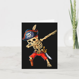 Tarjeta Disfraz de pirata esqueleto dabbing de Halloween p
