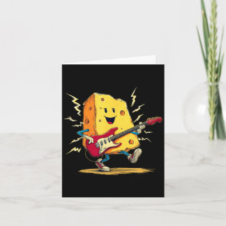 Tarjeta Disfraz de queso de guitarra eléctrica para lácteo