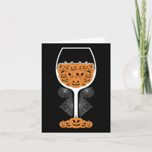 Tarjeta Disfraz de telaraña de araña de copa de vino de ca