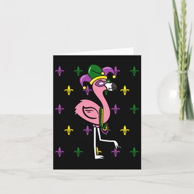 Tarjeta Disfraz del desfile de carnaval de Mardi Gras Flam (Anverso)
