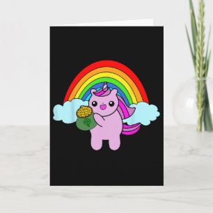 Tarjeta Disfraz del día de San Patricio de Unicornio Arcoí