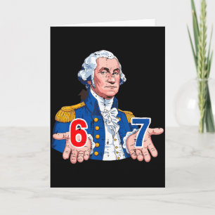 Tarjeta Disfraz divertido 6 7 Washington 67 Meme Niño Seis